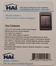 New Access Control Keypad 54A00-1 K1-34S-HAI Omni Lumina Home Automation Leviton