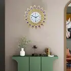 15in Decorative Peacock Wall Clock with Vibrant For Crystals for Home Style