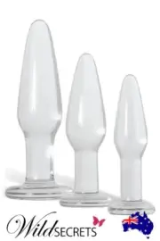 NEW Adam and Eve Glass Anal Training Set (3 Pce), Anal/Butt Plug, Sex Toy