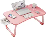Laptop Desk, Laptop Bed Tray Table with Storage Drawer, Foldable Lap Desk Comput