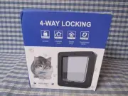 Smart Pet Door with 2 RFID Collars Keys 4 Way Locking (Open Box) FREE SHIPPING.