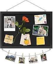 DAHAPYBOO Cork Board with Linen Black,Bulletin Board 17"x12" .Corkboards for Office Home School Message Board or Vision Board Decoration.