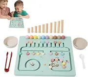 Manipulatives for Preschoolers - Eco-Friendly Board Games Math Manipulatives - Wooden Counters Multi-Functional Counting Toys for Kids Boys Girls