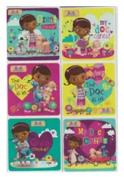 25 Doc McStuffins My Doc Cares Stickers, 2.5"x2.5" each, Party Favors