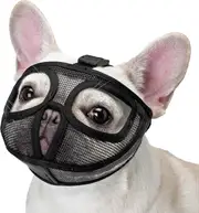 Sztxj S, Black Muzzle for Bulldog, Adjustable Will Not Cover Eyes Dumb Muzzle for Biting Mast