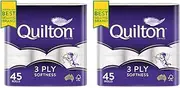 Quilton 3 Ply Toilet Tissue (180 Sheets per Roll, 11x10cm), Pack of 45 … (2 Pack)