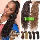 Afro Curly Ponytail Clip In Remy Human Hair Extensions Corn Wave Thick One Piece