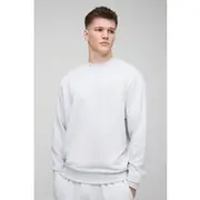 Mens Grey Marl Tall 260GSM Loopback Regular Fit Basic Sweat