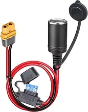 QOFOWIN 12AWG XT60 to Motorcycle Female Cigarette Lighter Socket 12V-24V Extension Cable for Universal XT60 Quick Connection Battery Chargers &Accessories.