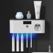 intelligent UV toothbrush sterilizer with automatic toothpaste dispenser - wall