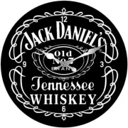 30 CM JACK DANIEL'S BLACK GLASS WALL CLOCK COLLECTABLE MAN CAVE GARAGE SHED