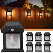 Solar Wall Lanterns Outdoor With 3 Modes Wireless Dusk To Dawn Motion Sensor LED Sconce Lights IP65 Waterproof Exterior Front Porch Security Lamps Wall Mount P