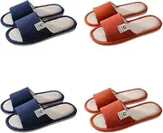 CYlovinho Womens Slipper Home Slippers,4 Pairs Spa Slippers Non Slip Disposable Slippers for Guest Washable Bedroom Slippers Hotel Slipper Travel Slippers