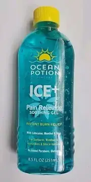Ocean Potion Suncare ICE ICE+ Skin Repair Gel Burn Relief 8.5 oz Blue New
