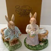 Easter Tealight Holders - Mr & Mrs Rabbit Avon Springtime Collection