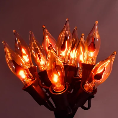 Halloween Flickering Flame String Lights Decorations Indoor Outdoor, 10Ft Twinkl