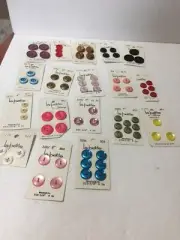 14 Carded La Petite Buttons 2 & 4 Hole, Assorted Colors And Sizes