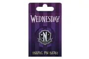 Wednesday Enamel Nevermore Academy Crest Badge (Black/White) (One Size)