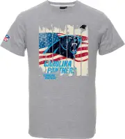 NFL T-Shirt Carolina Panthers Picilo Grey USA Flag Football Majestic