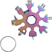 Christmas Snowflake Multi Wrench Tool, 18-in-1 Keychain Multitool Pocket Tool, Easy Carry for Outdoor Camping (Purple)