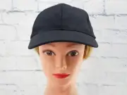 PLAIN BLACK Unisex Hook & Loop Adjustable Baseball Cap Hat NEW