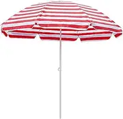 EKBBBYE Outdoor Beach Parasol Umbrella, Camping Fishing Sun Umbrella, Sunshade and Rainproof, 220cm, 250cm, Striped Pattern, Red, Blue, Green, Yellow