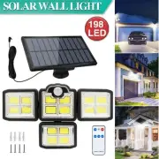 4 Head Solar Motion Sensor Light Garden Waterproof Wall Light LED Security Lamp