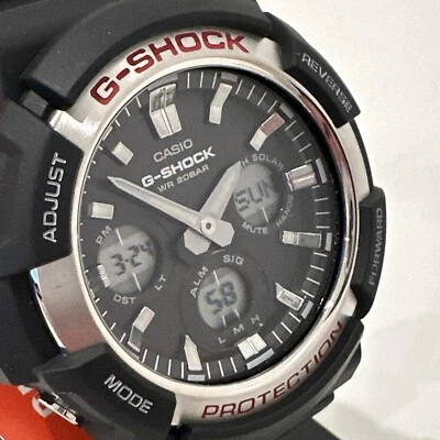 Casio G-Shock Men's Solar World Time Black Resin 50mm Watch GAS100-1A