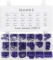 Suesacy 225Pcs Seal O-Ring R22 R134A Air Conditioning O-Ring Rubber Washer Assortment Car Accessories
