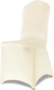 12 Pcs Ivory Stretch Chair Covers - Premium Polyester Spandex Slipcovers for Wed