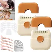 Trimpocket Hair Trimmer/Comb Kids, Trimpocket Hair for Kids, Trimpocket Haircutter, 2 in 1 Hair Trimmer, Split Ends Hair Trimmer, Manual Bangs Trimmer Comb for Girls Women (2Pcs-Orange)