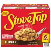Kraft Stove Top Turkey Stuffing Mix, 6 oz – 6 Pack, Quick & Easy Holiday Side Di