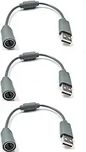 COEOPNC pack of 3 grey 360 Compatible with USB Breakaway Dongle Cable Cord Adapter Parts Durable for Xbox 360 PC Wired Controller Accessories 26cm