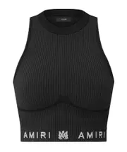 Rib seamless vest XS/S BLACK