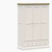 Hannah French Provincial 3-Door 3-Drawer Wardrobe