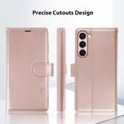 Tough On Samsung Galaxy S23 Flip Wallet Leather Case Rose Gold