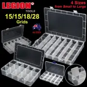 4 Sizes Plastic Compartment Storage Box Container Jewellery Bead Craft Organiser