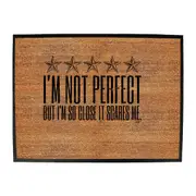 Im Not Perfect But Im So Close It Scares Me - Funny Novelty Doormat Man Cave Floor mat