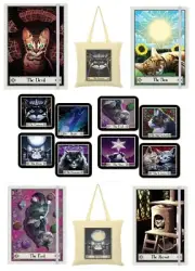 Deadly Tarot Felis (Cat) Range - Reusable Shopping Tote Bag, Notebook, Coasters
