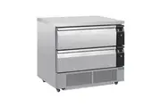 Polar U-Series Double Drawer Counter Fridge Freezer 4xGN