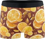 [FRODOTGV] Yellow Lemon Slice Men's Boxer Briefs Shorts Workout Underwear for Men Compression Boxer Para Hombre