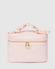 Pink Scarf Quilted Cosmetic Case Set