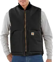 NWT Carhartt Men's V01 Relaxed Fit Firm Duck Insulated Rib Collar Vest Black XL