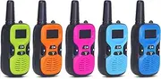 linzezon Walkie Talkies for Kids 5 Pack, Long Distance 10 Channel, Built-in Flashlight, Key Lock, Auto Power Saving, Gifts for Boys Girls Kids Toys 3-12 Year Old
