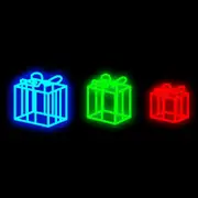 3D LED Rope Light Gift Boxes - Set of 3