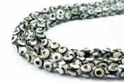 6mm to 12mm Eye Tibetan DZI Agate Gemstone Round Stone Beads Black and White Nat