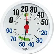 Empex LUCIDO LUCIDO TM-2671 Thermometer Hygrometer, Analog, Simple, Large Letters, Place, Made in Japan, Home Living Room, White