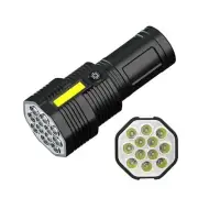 USB Rechargeable Flashlight 100000 Lumens Powerful 12 LED Zoom COB Side Torch AU