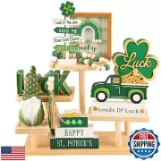 8 Pieces St Patrick's Day Tiered Tray Decor, Saint Patricks Home Table Tray S