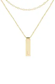 Brook and York Maisie Set of 2 Initial Layering Necklaces in Gold L at Nordstrom One Size